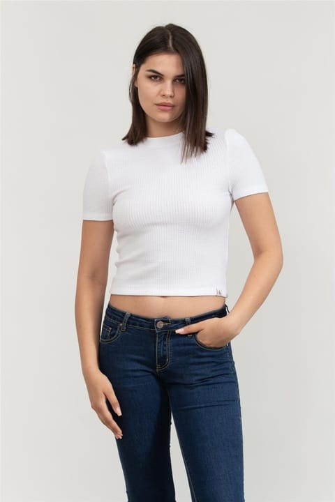 تیشرت زنانه Calvin Klein Ck J20j225239 مدل Waffle Sleeve Fitted