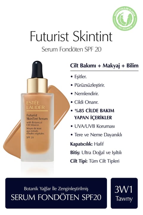 سرم فونداسیون Estee Lauder Futurist SkinTint حجم 30ml - SPF20 رنگ: 3W1 Tawny