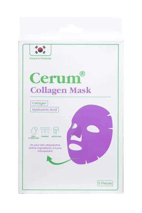 ماسک کلاژن ذوبشونده روی صورت Cerum | Collagen - Hyaluronic Acid - Probiotic