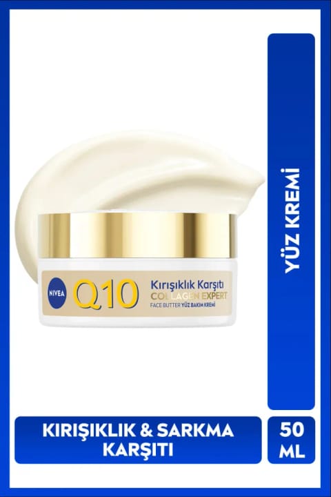 کرم صورت ضد افتادگی و چین و چروک NIVEA Q10 Collagen Expert با Collagen و Peptide