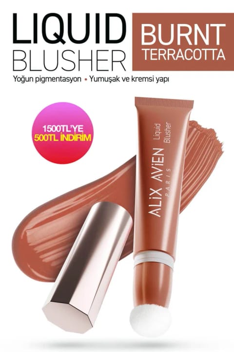 رژگونه مایع کرمی مات با ویتامین E برند Alix Avien — 01 Tender Peach