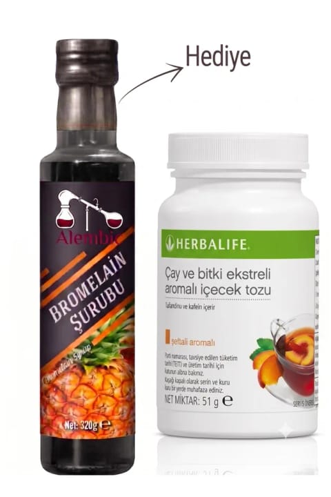 Herbalife چای کوچک با طعم هلو ۵۱ گرم (به همراه هدیه بروملین)