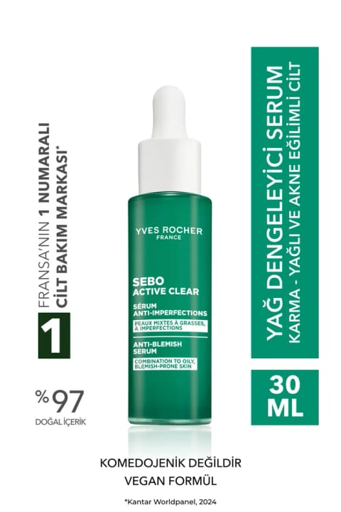 Yves Rocher سرم متعادلکننده چربی پوست با اسید سوکسینیک و زینک