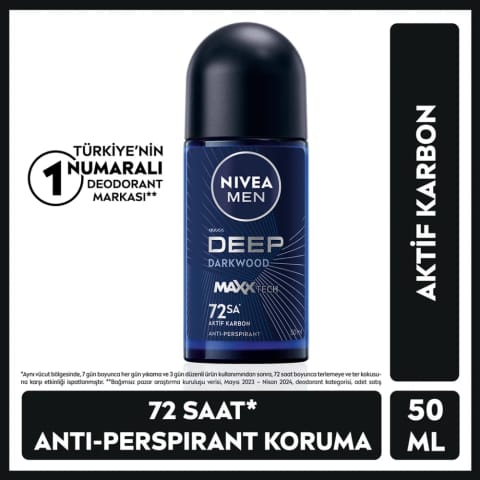 Nivea Men رول‌آن دئودورانت Deep Dimension 50 میلی‌لیتر