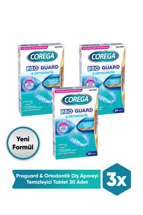Corega Proguard ارتودنسی ریتینر تمیزکننده روزانه دستگاه دندان 90 عددی