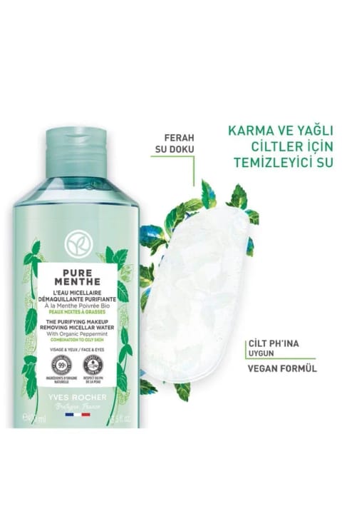 Yves Rocher میسلار واتر - پوست مختلط و چرب / Pure Menthe 400 میلی‌لیتر
