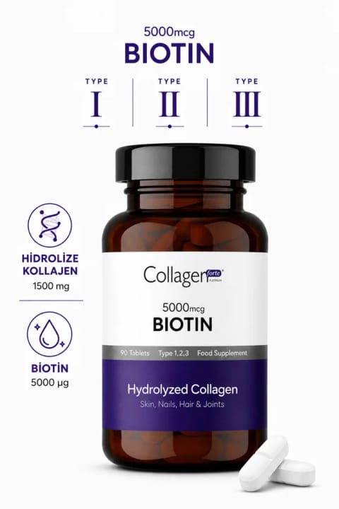 کلاژن فورته پلاتینیوم ویتامین مو، پوست و ناخن، بیوتین 5000mcg و کلاژن...