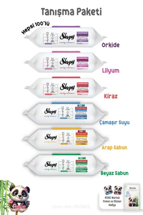 دستمال تمیزکننده سطح Sleepy بسته آشنایی 100 عددی