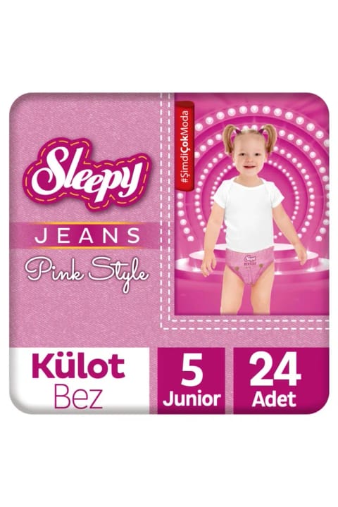 Sleepy Pink Jeans شورت پوشک سایز ۵ جونیور ۲۴ عددی