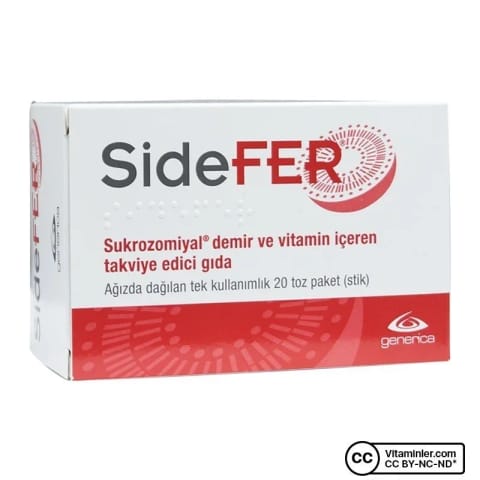 SideFER ساکروزومیال آهن و ویتامین ۲۰ ساشه