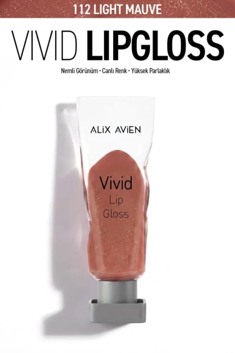 براقکننده لب مرطوبکننده Alix Avien حاوی Vitamin E با فینیش براق - Vivid Li... — 112 Light Mauve