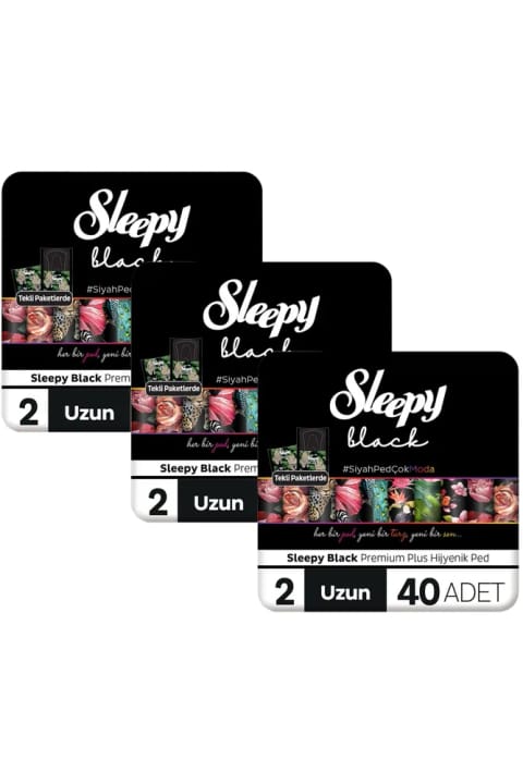Sleepy Black Premium Plus نواربهداشتی بلند ۱۲۰ عددی