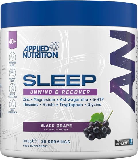 مکمل خواب Applied Nutrition مناسب بالای ۴۰ سال با Zinc، Reishi، Magnesium، Glycine، Theanine و 5-HTP، ۳۰۰ گرم