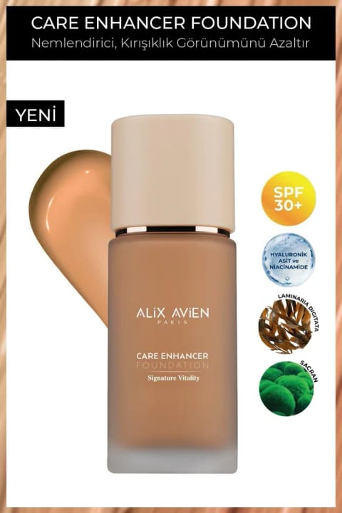 Alix Avien کرم پودر ضد چروک مرطوبکننده با SPF30 و پایانی درخشان — 820 Burnt Almond