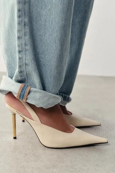 Zara کفش اسلینگ‌بک پاشنه فلزی