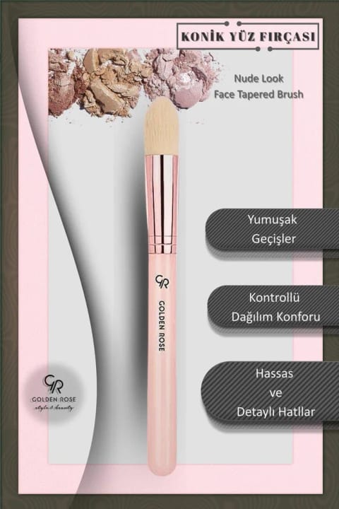 Golden Rose Nude Look برس صورت مخروطی