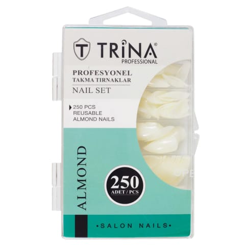 ست ناخن مصنوعی بادامی Trina بسته ۲۵۰ عددی TRNNAIL0009