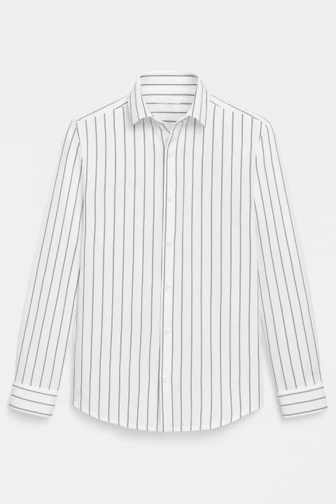 پیراهن مردانه Valiberta Scorsese راهراه Relaxed Fit - سفید