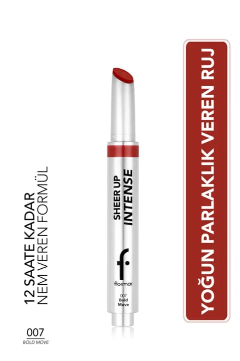 Flormar Sheer Up Intense ژل رژ لب بافت کرمی با فینیش براق - 007 Bold Move