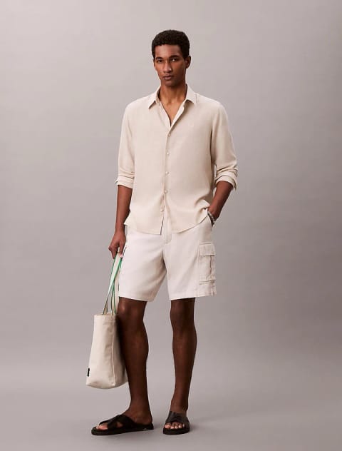 پیراهن مردانه کلاسیک کتان ساده Calvin Klein