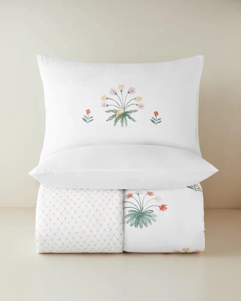 ست روتختی دو نفره نخی Garden Melody 200x220 سانتی‌متر سبز-زرد