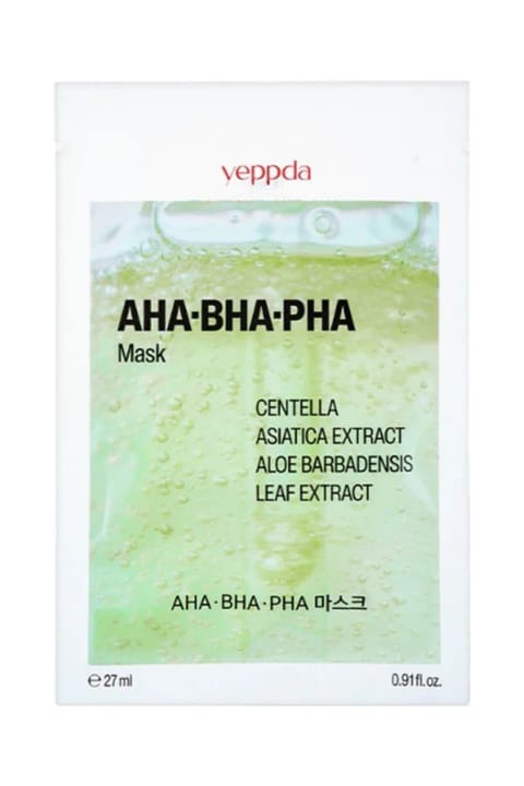 YEPPDA ماسک ورقهای مخصوص پوست مستعد آکنه AHA BHA PHA 27 میلیلیتر