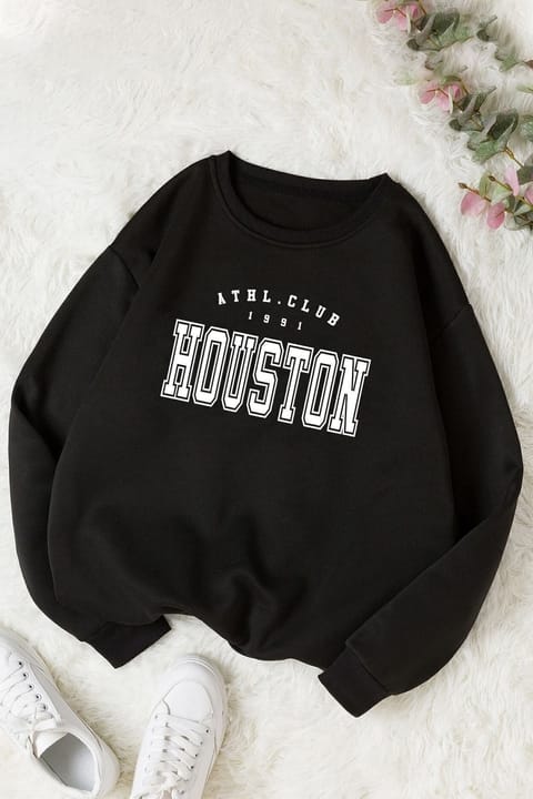 سویشرت یقه گرد یونیسکس Houston uyguntarz