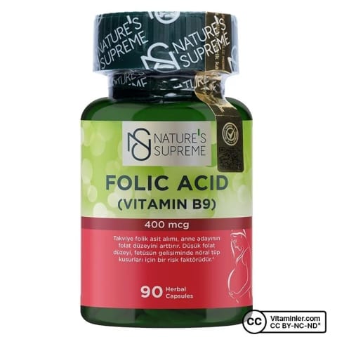 Nature's Supreme Folic Acid 400 mcg 90 Kapsül