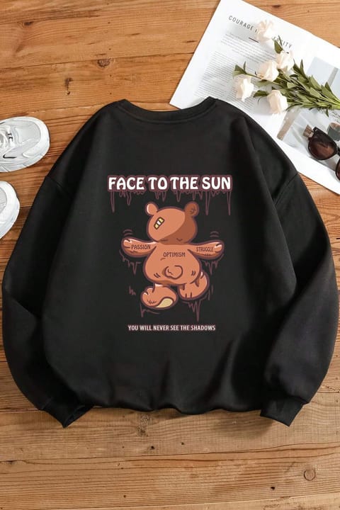 سویشرت یقه گرد یونیسکس طرح The Sun uyguntarz