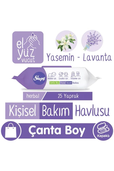 دستمال مرطوب گیاهی شخصی Sleepy سایز کیف ۲۵ برگ