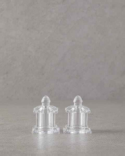 نمکدان و فلفل‌دان شیشه‌ای Yuna 5.5x5.5x7 سانتی‌متر شفاف