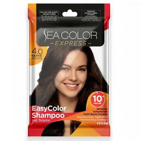 Sea Color شامپو رنگ موی سریع 4.0 قهوه‌ای