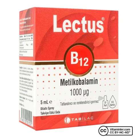 لکتوس B12 متیل کوبالامین ۵ میلی‌لیتر اسپری زیر زبانی
