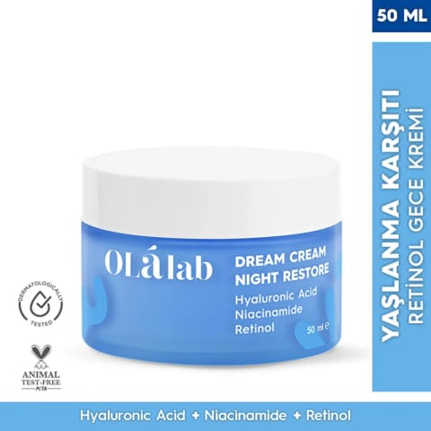 Olalab ضد پیری ترمیمکننده مرطوبکننده شبانه صورت با Retinol 50 میلیلیتر