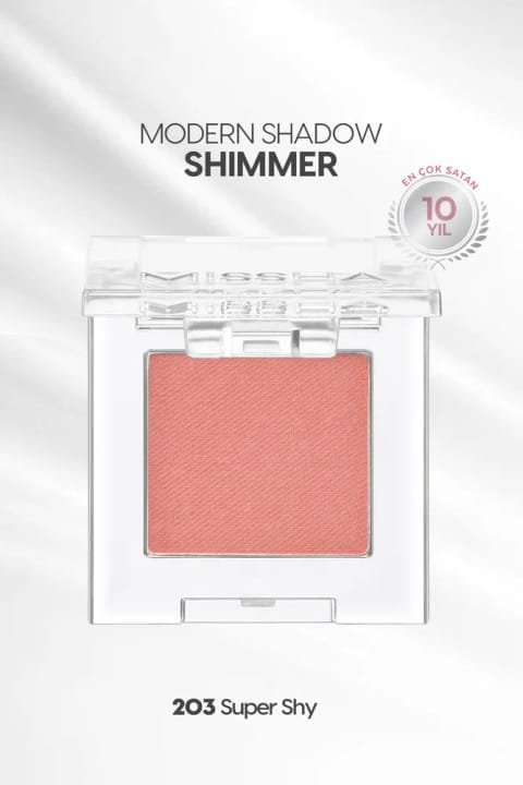 Missha سایه تک رنگ براق با ماندگاری بالا و کاربرد آسان Modern Shadow — 203 Super Shy