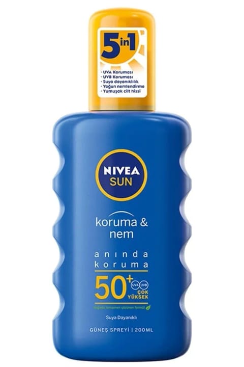 نیوا اسپری ضد آفتاب محافظت و مرطوب‌کنندگی SPF 50+ حجم 200 میلی‌لیتر