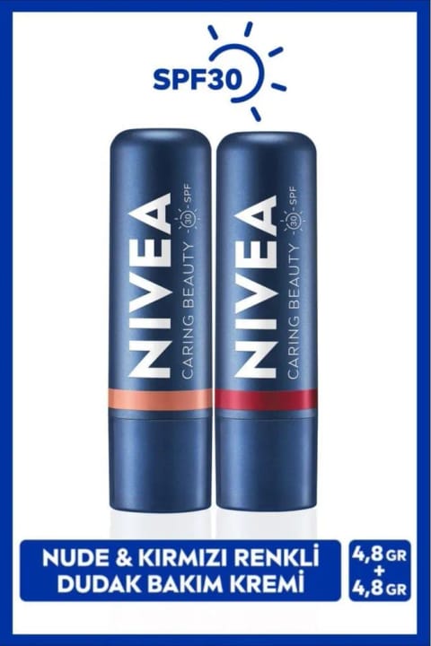 نرمکننده و مرطوبکننده لب NIVEA با رنگ nude و قرمز