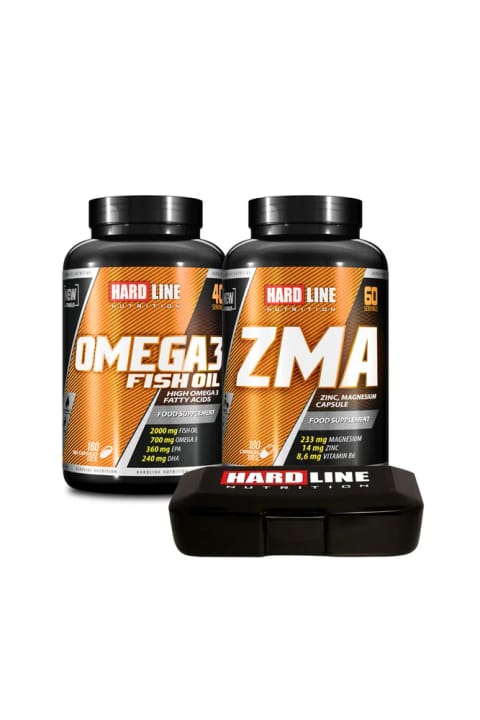 هاردلاین امگا 3 + ZMA + جعبه قرص