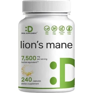 Deal Supplement Lions Mane Mushroom 7500mg در هر وعده 240 کپسول