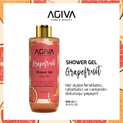 Agiva Care & Beauty ژل دوش گریپفروت 500 میلیلیتر