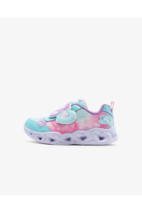 SKECHERS HEART LIGHTS-LOVIN REFLECTION کفش چراغ‌دار دختر بچه فیروزه‌ای/لاله‌ای
