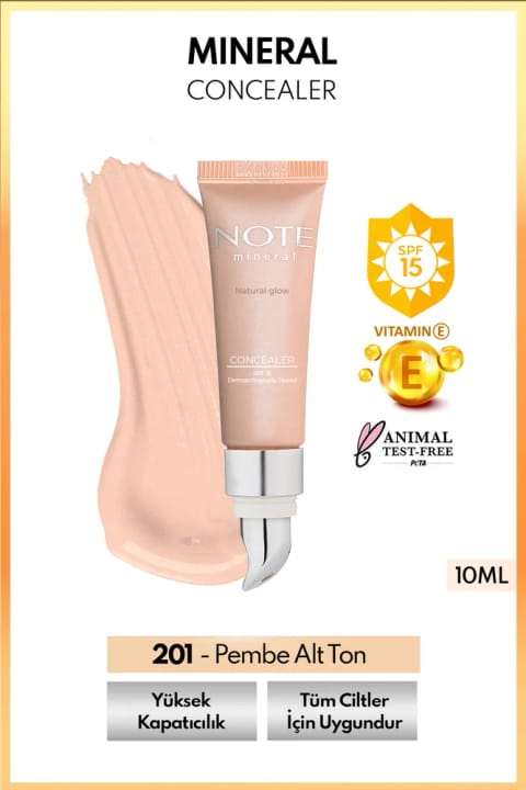 کانسیلر زیر چشم با پوشانندگی بالا NOTE Mineral Concealer SPF 15 با سری فلزی