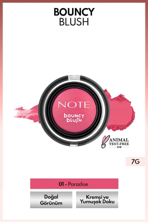 رژگونه کرمی نرم NOTE Bouncy Blush - 01 Paradise