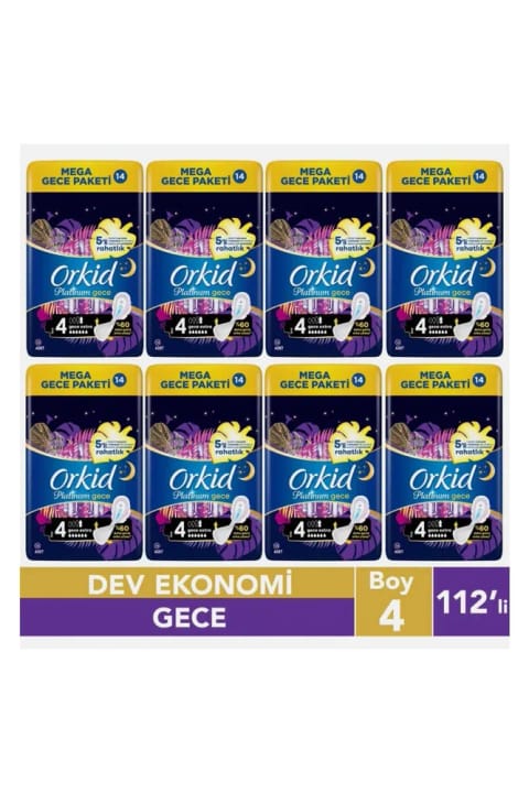 Orkid Platinum پد بهداشتی شبانه Extra ۱۱۲ عددی بسته مادر و دختر (۵۶×۲)