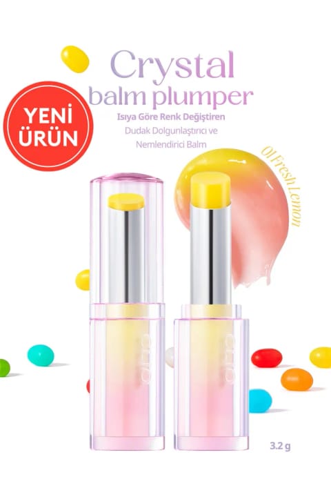 CLIO بالم حجم‌دهنده و تغییر رنگ‌دهنده لب بر اساس حرارت Crystal Balm Plump — 01 Lemon