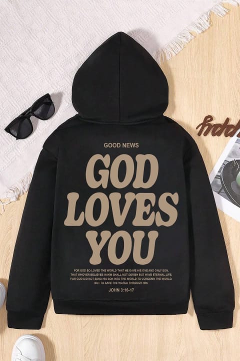 سویشرت راحت پسرانه-دخترانه چاپ God Loves You uyguntarz