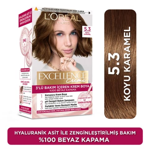 Loreal Paris Excellence Creme رنگ مو - 5.3 کارامل تیره