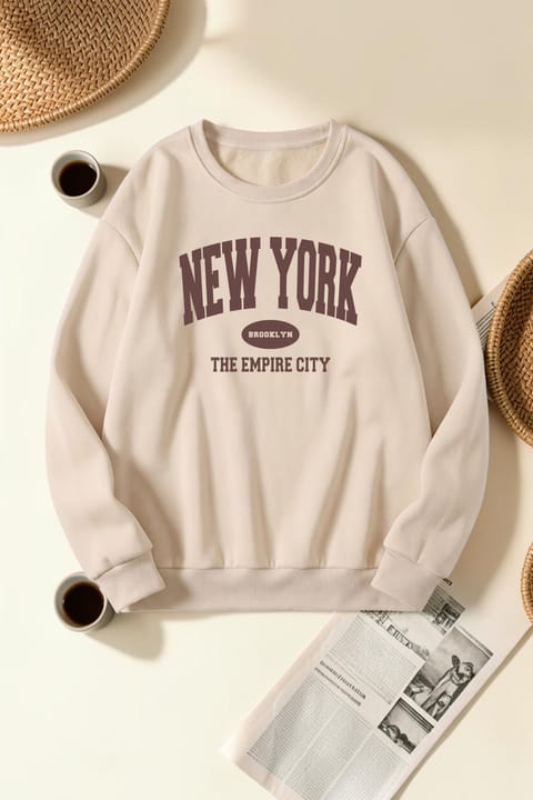 سویشرت یقه گرد چاپ New York Empire یونیسکس uyguntarz