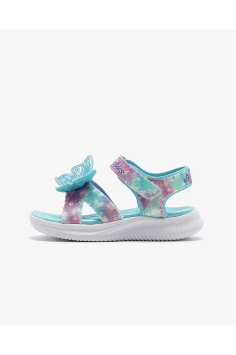 SKECHERS JUMPSTERS SANDAL - BUTTERFLY BRITES دختر بچه بزرگ آبی/چند رنگ چراغ‌دار