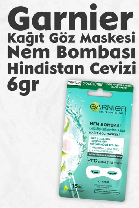 Garnier ماسک کاغذی دور چشم بمب آبرسان نارگیل ۶ گرم